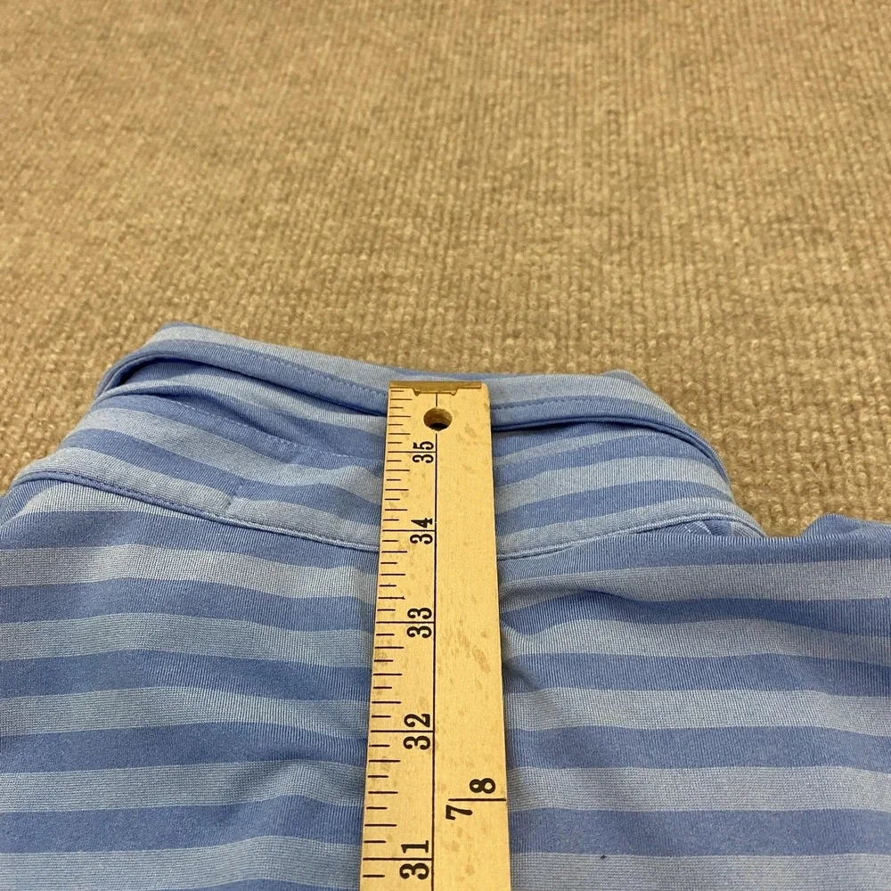 RLX Ralph Lauren Polo‎ Shirt Mens XL Blue Stripe Golf Performance Stretch